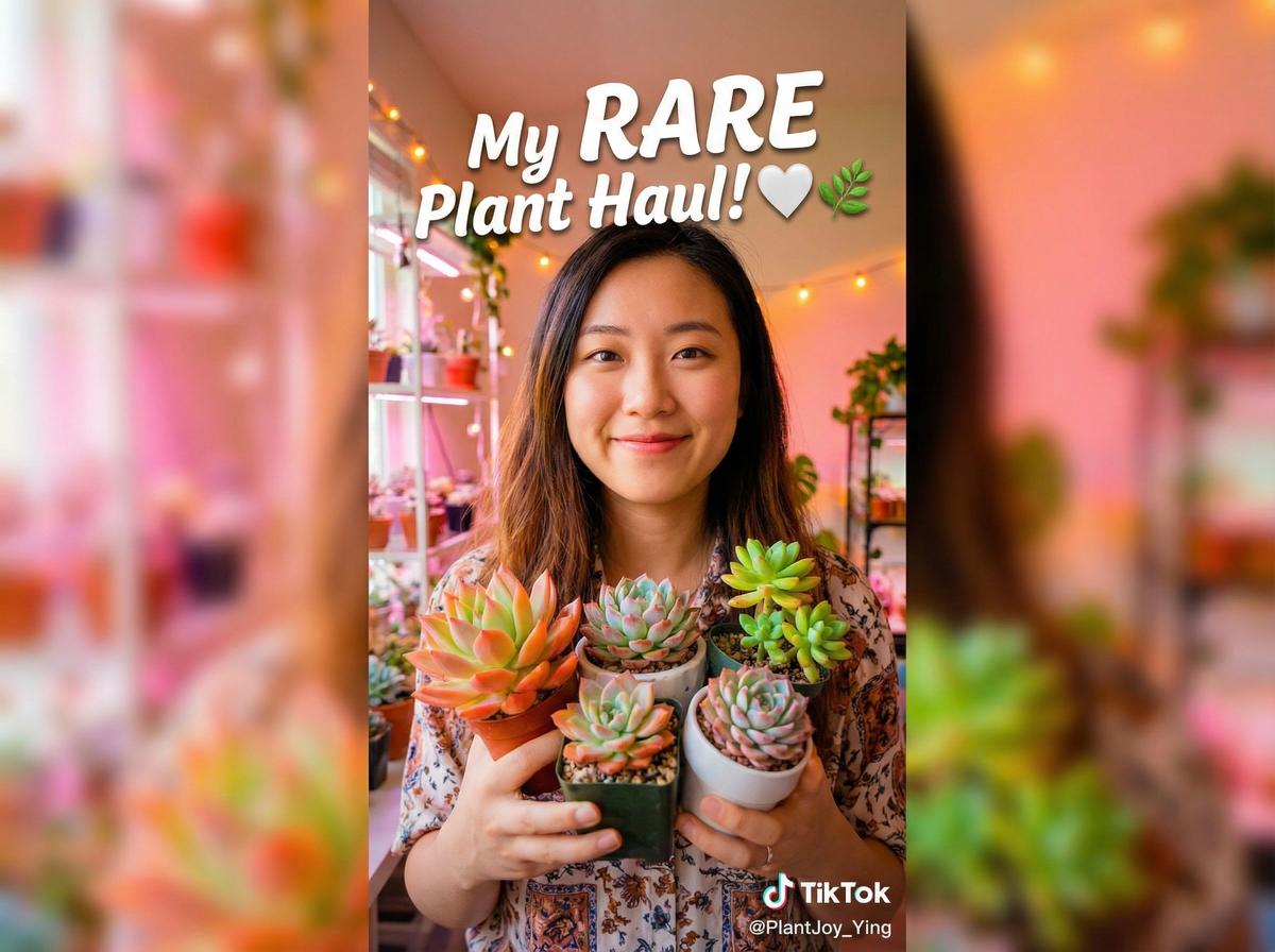 大象传媒TikTok植物视频-稀有多肉植物收藏